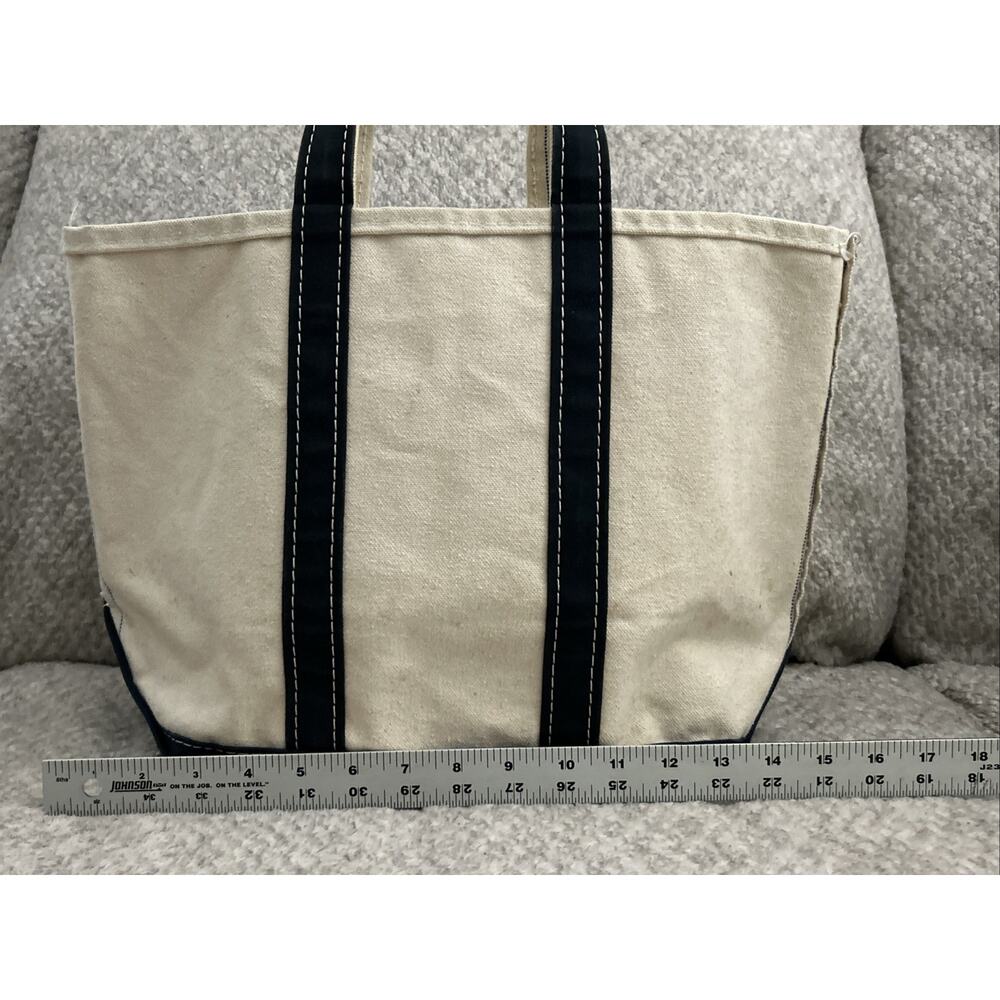 Vintage LL Bean Boat and Tote Bag Blue Canvas Large Stiff 70s 80s USA Freeport - Picture 11 of 11
